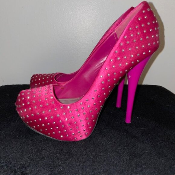 Charlotte Russe Shoes - Pink Rhinestone Pumps